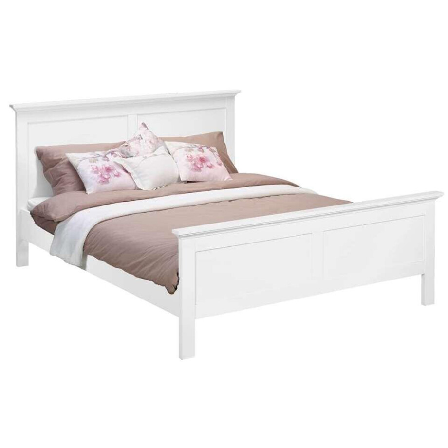 Leen Bakker - Bed Fleur - 160x200 Cm - Spaanplaat - Wit afbeelding 1