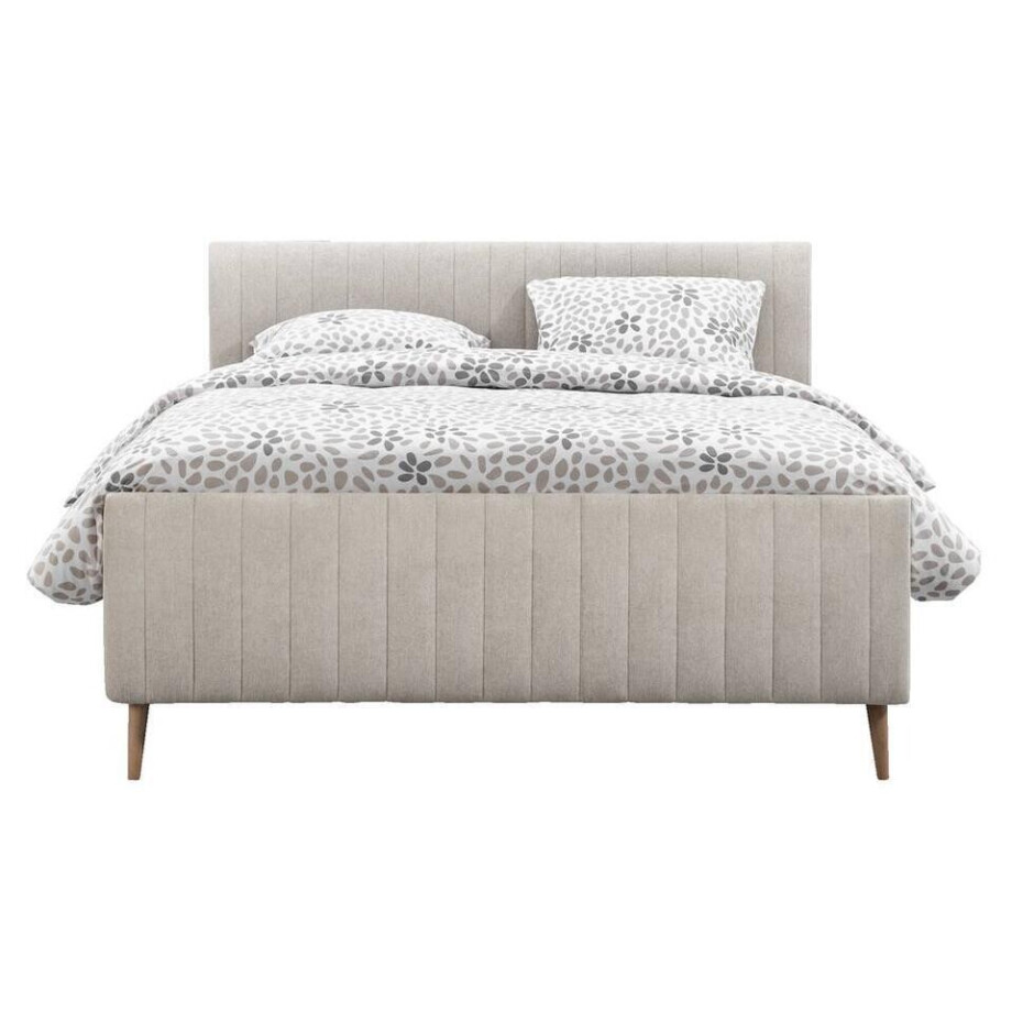 Leen Bakker - Bed Lieke - Ecru - 160x200 Cm - Stof - Beige afbeelding 1