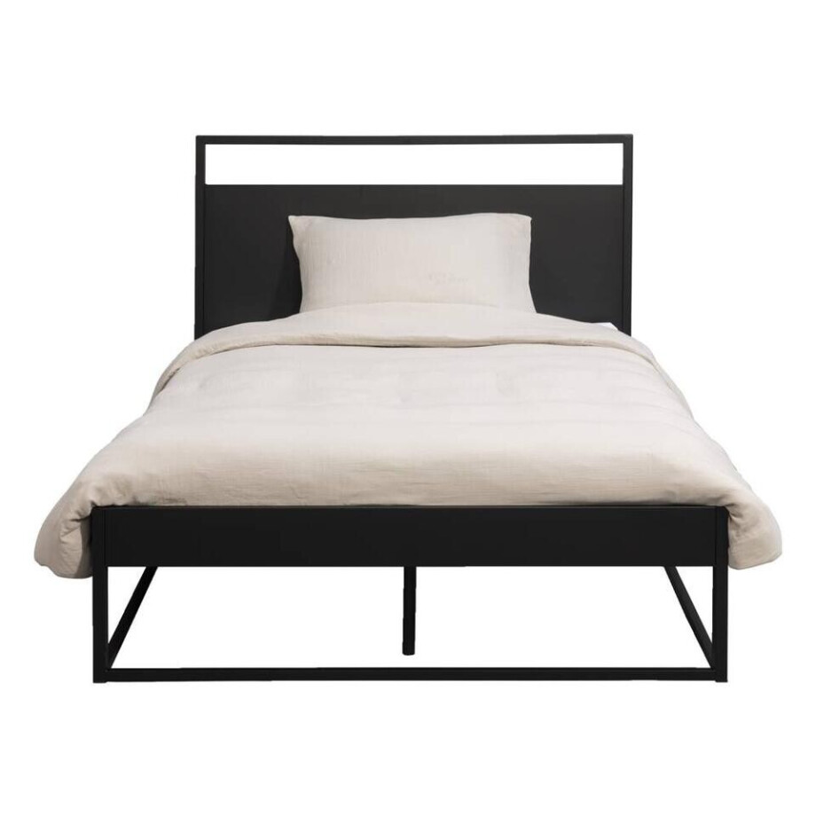 Leen Bakker - Bed Kioto - 120x200 Cm - Metaal - Zwart afbeelding 1