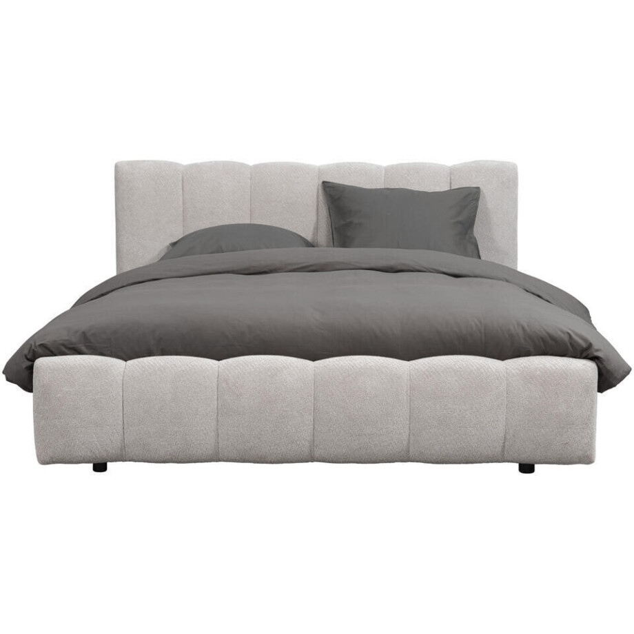 10% korting - Leen Bakker - Bed Maudy Met Opbergruimte - Licht - 140x200 Cm - Stof - Grijs afbeelding 1