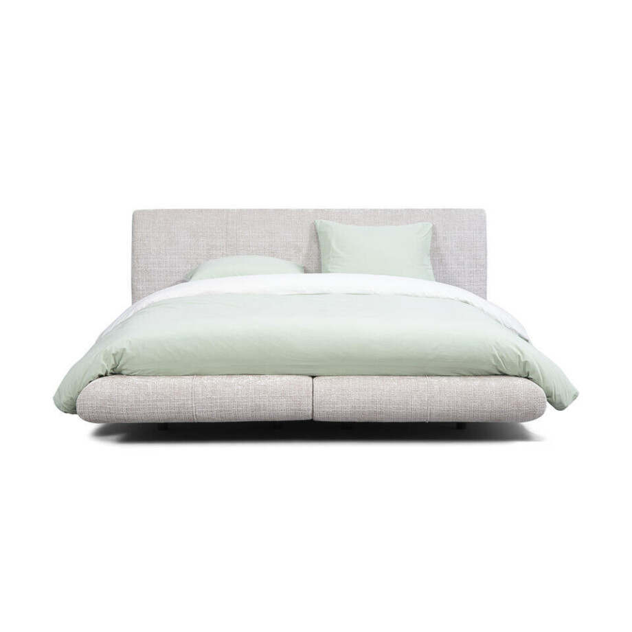 Leen Bakker - Bed Gio - Greige - 140x200 Cm - Stof - Grijs#Beige Leen Bakker - Bed Gio - Greige - 140x200 Cm - Stof - Grijs#Beige afbeelding 1