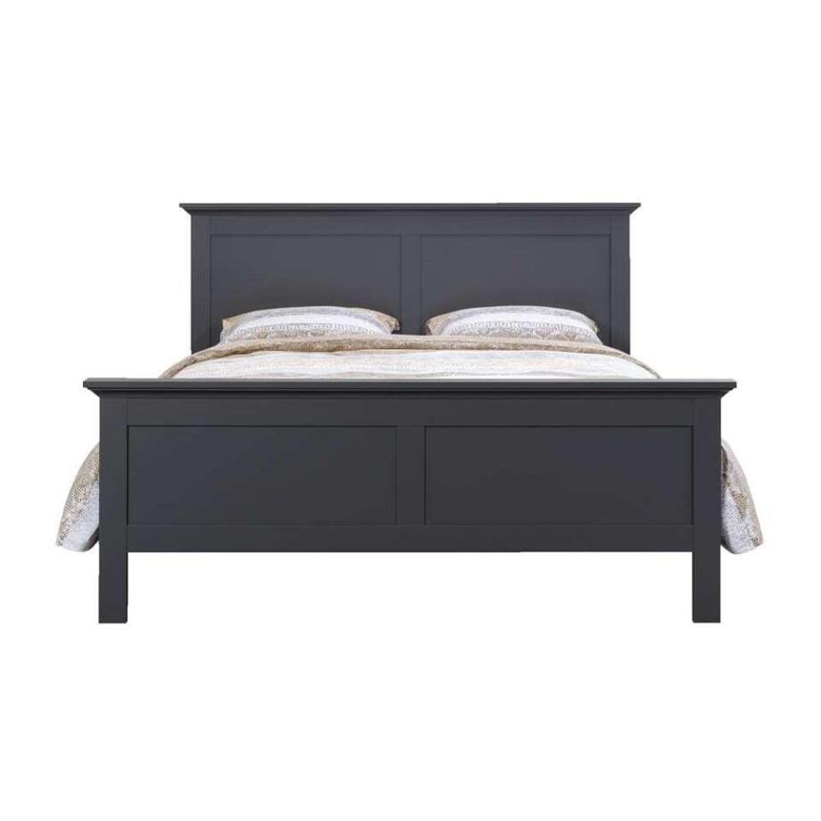 Leen Bakker - Bed Amber - Antraciet - 140x200 Cm - Spaanplaat - Grijs Leen Bakker - Bed Amber - Antraciet - 140x200 Cm - Spaanplaat - Grijs afbeelding 1