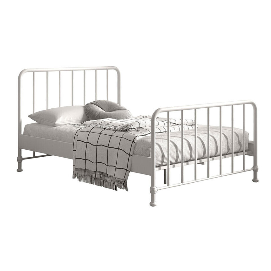 Leen Bakker - Vipack Bed Bronxx - 140x200 Cm - Metaal - Wit - 208x146.5x110 Cm afbeelding 1