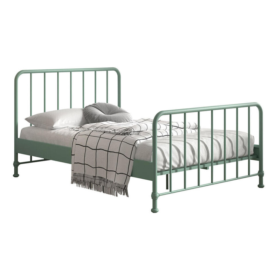 Leen Bakker - Vipack Bed Bronxx - Olijf - 140x200 Cm - Metaal - Groen - 208x146.5x110 Cm afbeelding 1
