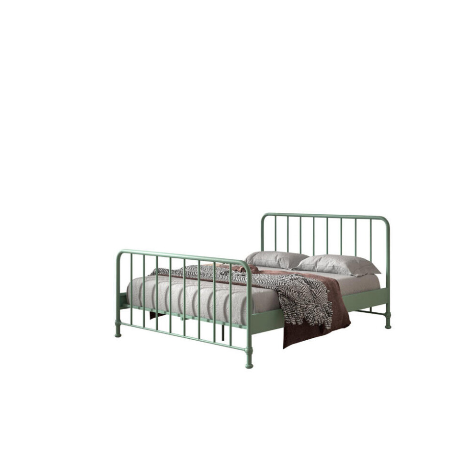 Leen Bakker - Vipack Bed Bronxx - Olijf - 160x200 Cm - Metaal - Groen - 208x166.5x110 Cm afbeelding 1