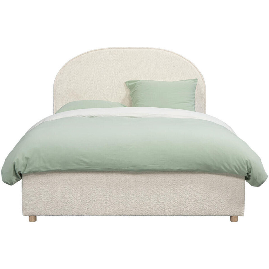 Leen Bakker - Vipack Bed Moon Met Opbergruimte - 140x200 Cm - Stof - Wit Leen Bakker - Vipack Bed Moon Met Opbergruimte - 140x200 Cm - Stof - Wit afbeelding 1