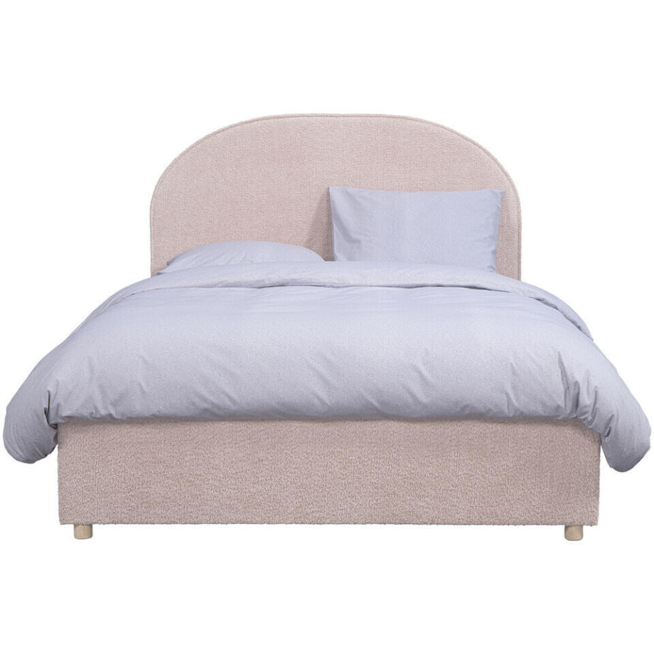 Leen Bakker - Vipack Bed Moon Met Opbergruimte - 140x200 Cm - Stof - Roze afbeelding 1