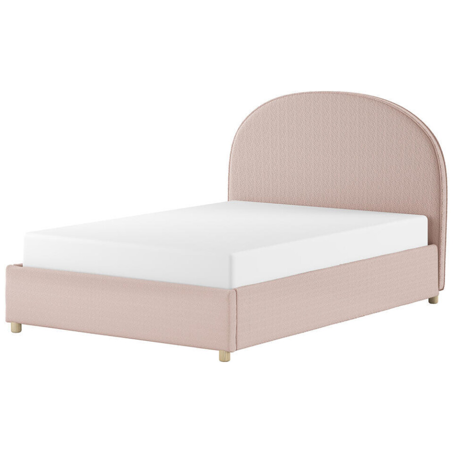 Leen Bakker - Vipack Bed Moon Met Opbergruimte - 140x200 Cm - Stof - Roze afbeelding 1