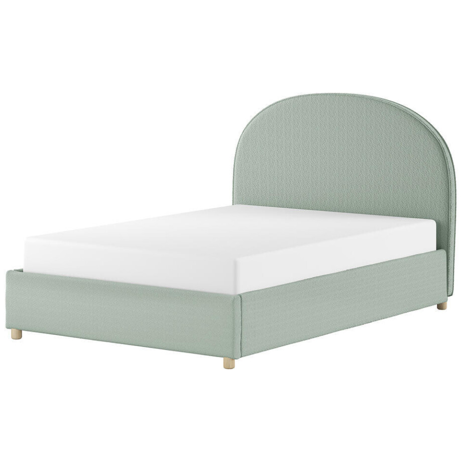 Leen Bakker - Vipack Bed Moon Met Opbergruimte - Mint - 140x200 Cm - Stof - Groen afbeelding 1