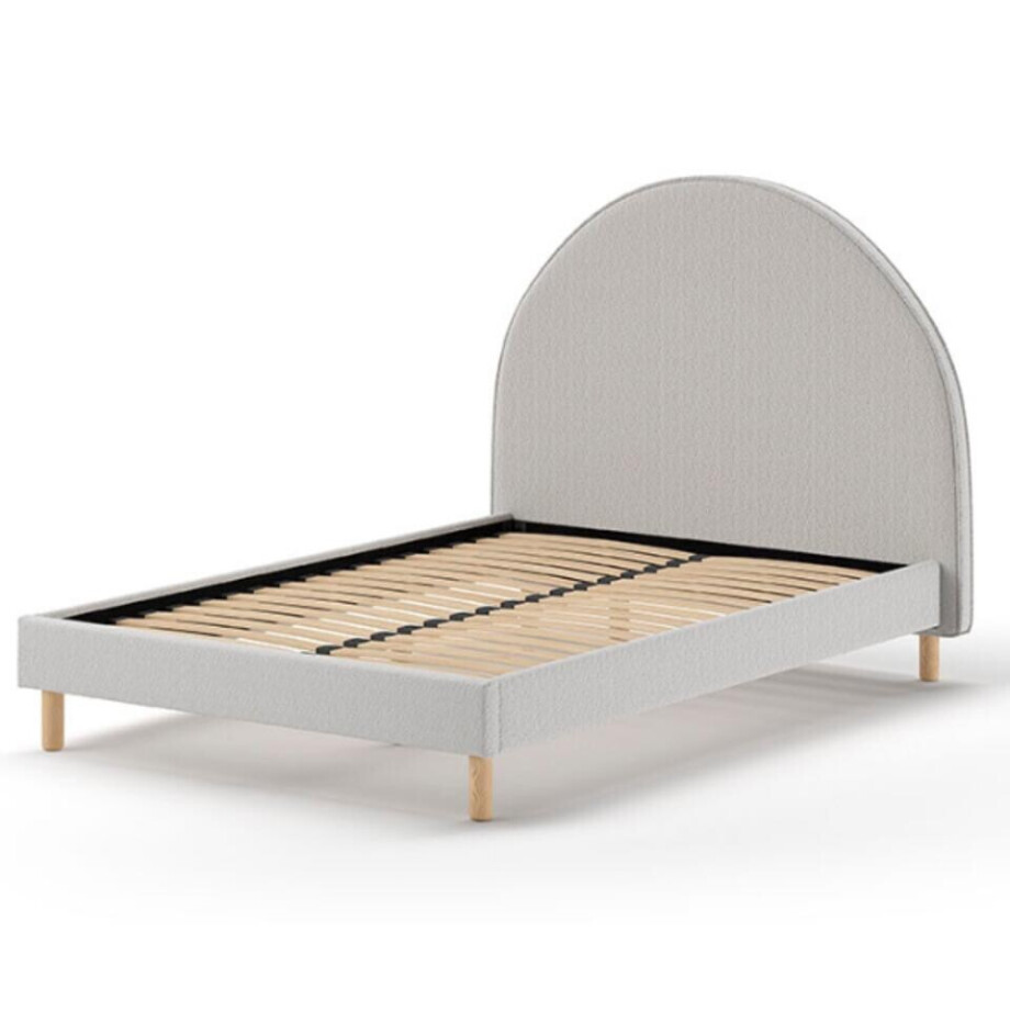 25% korting - Leen Bakker - Vipack Bed Moon - 140x200 Cm - Stof - Grijs - 212x147x132 Cm afbeelding 1