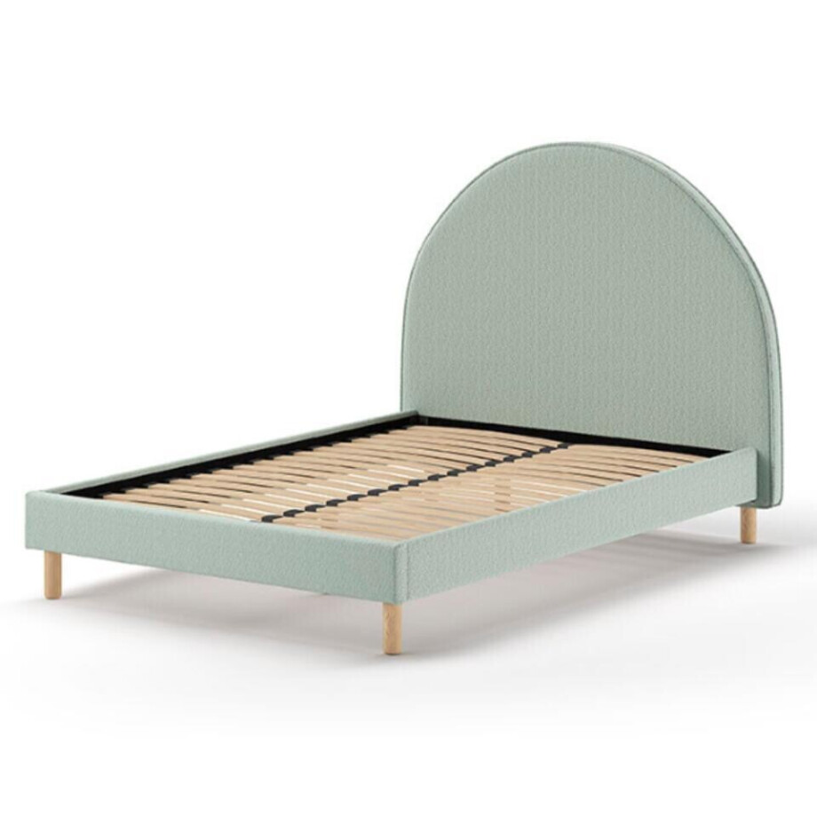 Leen Bakker - Vipack Bed Moon - Mint - 140x200 Cm - Stof - Groen Leen Bakker - Vipack Bed Moon - Mint - 140x200 Cm - Stof - Groen afbeelding 1