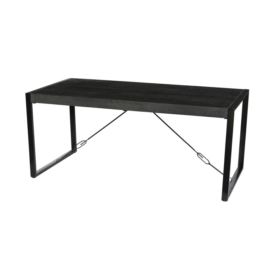 Livingfurn Eettafel 'Norris' Mangohout en staal, 160 x 90cm Livingfurn Eettafel 'Norris' Mangohout en staal, 160 x 90cm afbeelding