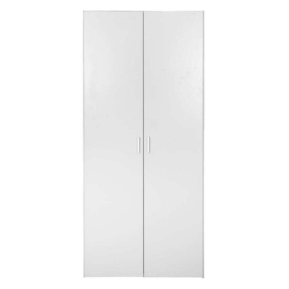 Leen Bakker - Kledingkast Space 2-deurs - 175,4x77,6x49,5 Cm - Spaanplaat - Wit - 77.6x175.4x49.5 Cm Leen Bakker - Kledingkast Space 2-deurs - 175,4x77,6x49,5 Cm - Spaanplaat - Wit - 77.6x175.4x49.5 Cm afbeelding 1