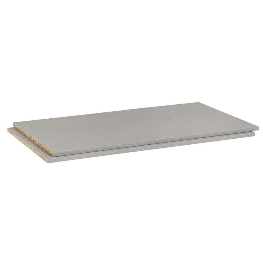 Leen Bakker - Legplankenset Dex (2 Stuks) - 87 Cm - Spaanplaat - Grijs afbeelding 1