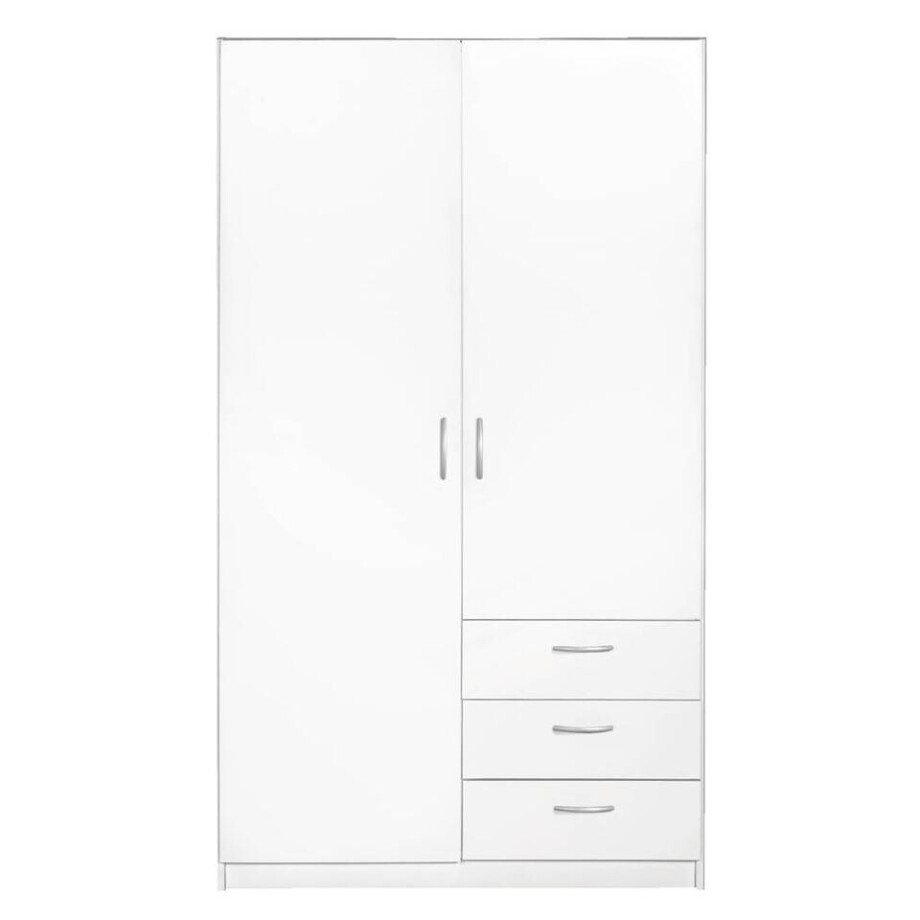 Leen Bakker - Kledingkast Varia 2-deurs - 175x97x50 Cm - Spaanplaat - Wit afbeelding 1