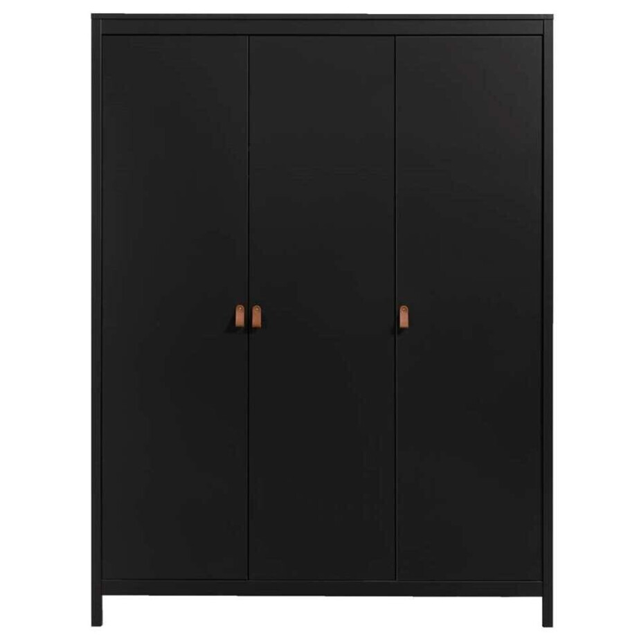 Leen Bakker - Kledingkast Madeira 3-deurs - 199x150x58 Cm - Spaanplaat - Zwart - 149.8x199x58.4 Cm Leen Bakker - Kledingkast Madeira 3-deurs - 199x150x58 Cm - Spaanplaat - Zwart - 149.8x199x58.4 Cm afbeelding 1