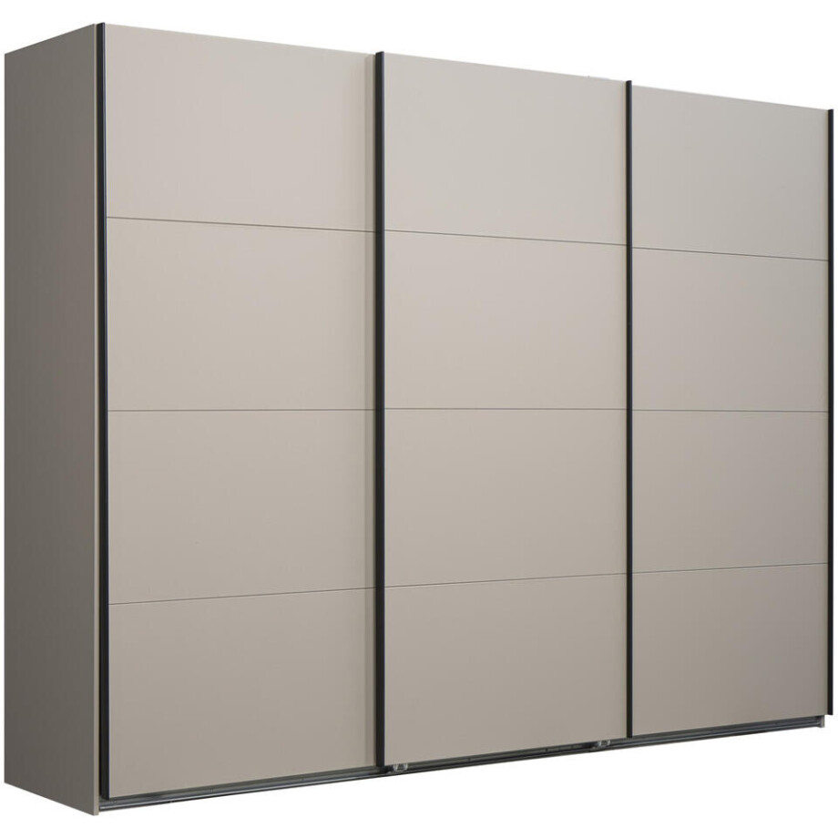 Leen Bakker - Schuifdeurkast Dex XL - Kiezel - 208x270x65 Cm - Spaanplaat - Grijs#Taupe afbeelding 1
