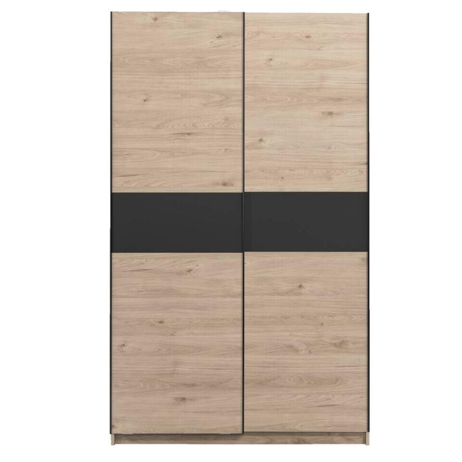 25% korting - Leen Bakker - Schuifdeurkast Genua - Eikenkleur/antraciet - 204x122x60 Cm - Spaanplaat - Bruin - 60.3x122.4x204 Cm 25% korting - Leen Bakker - Schuifdeurkast Genua - Eikenkleur/antraciet - 204x122x60 Cm - Spaanplaat - Bruin - 60.3x122.4x204 Cm afbeelding 1