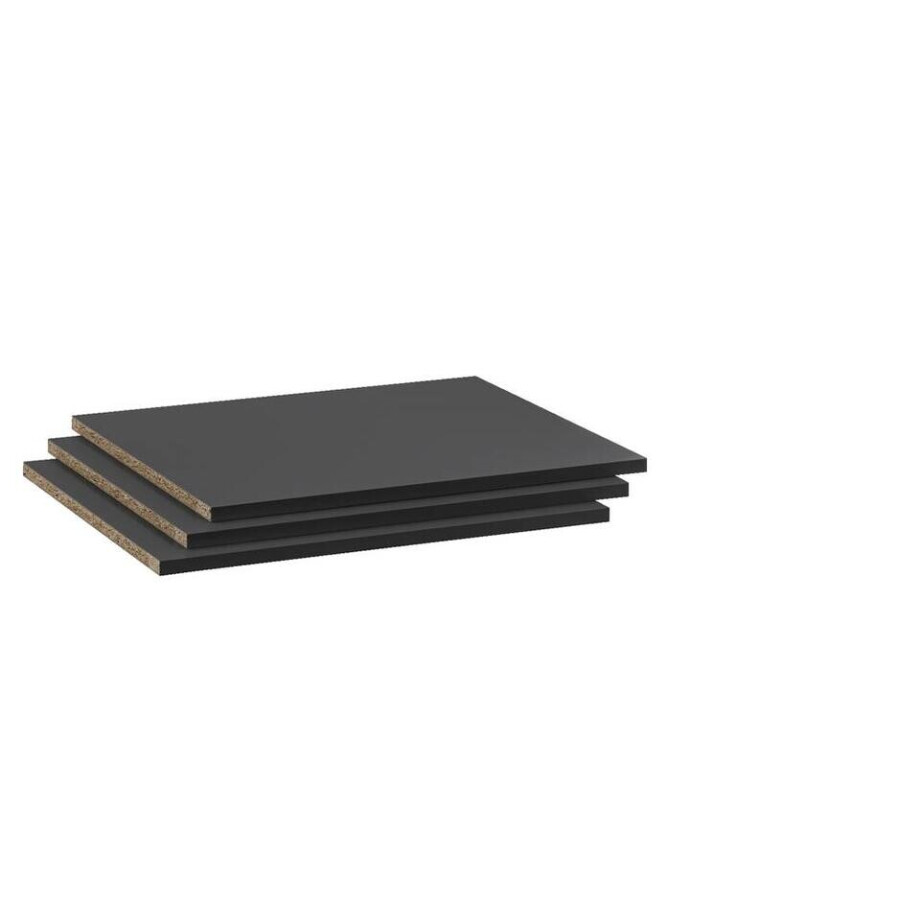 Leen Bakker - Legplankenset Genua (3 Stuks) - Antraciet - 59 Cm - Spaanplaat - Grijs afbeelding 1