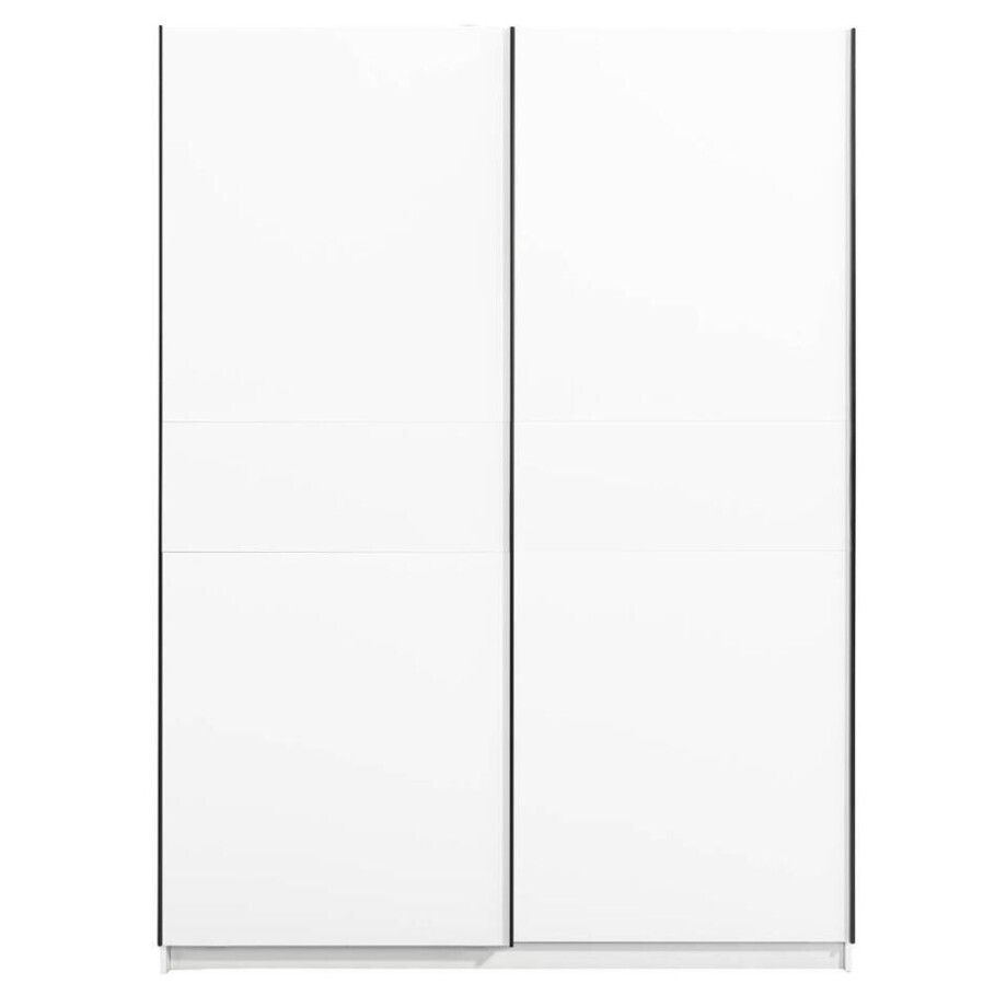 25% korting - Leen Bakker - Schuifdeurkast Genua - 204x150x60 Cm - Spaanplaat - Wit - 60.3x150.6x204 Cm afbeelding 1