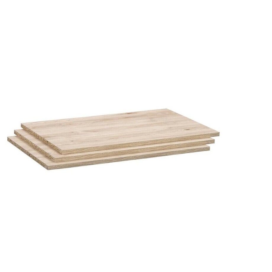 Leen Bakker - Legplankenset Genua (3 Stuks) - Eikenkleur - 73 Cm - Spaanplaat - Beige afbeelding 1