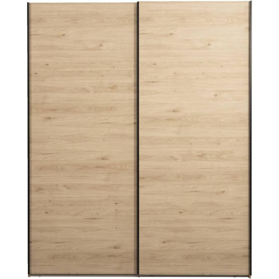 25% korting - Leen Bakker - Schuifdeurkast Bergamo - Eikenkleur - 221x178,5x66,6 Cm - Spaanplaat - Bruin - 66.6x178.5x221 Cm afbeelding 1