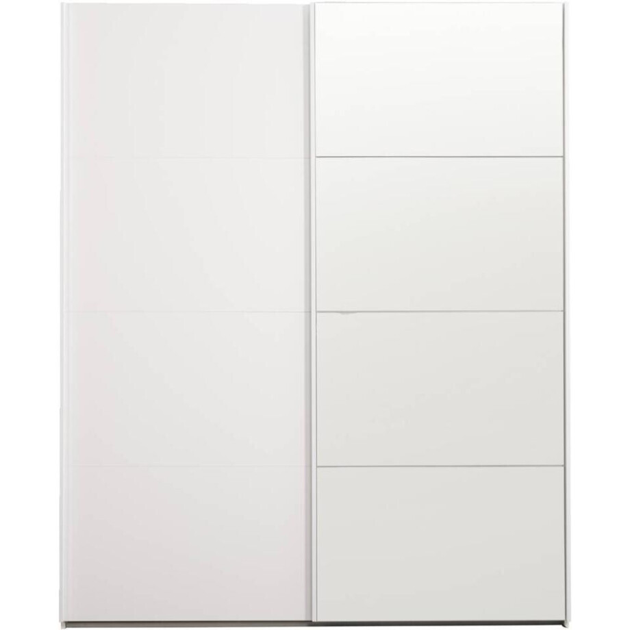 Leen Bakker - Schuifdeurkast Bergamo - /spiegel - 221x178,5x66,6 Cm - Spaanplaat - Wit - 178.5x221x66.6 Cm afbeelding 1