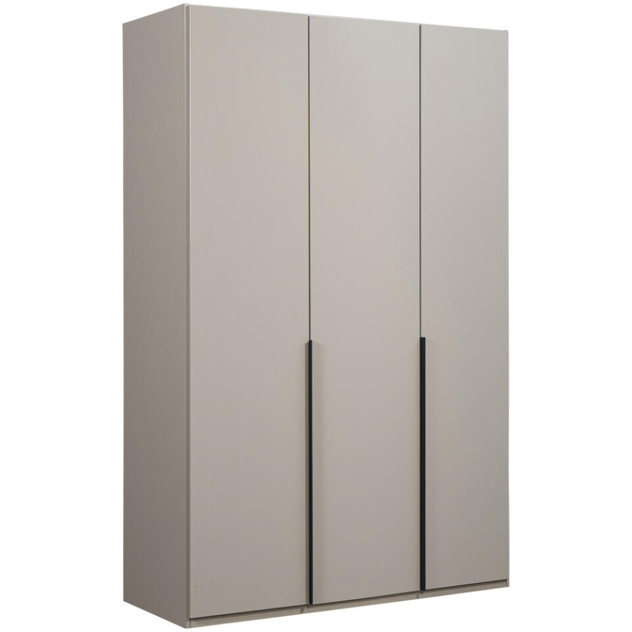 Leen Bakker - Kledingkast Milaan 3-deurs - Kiezel - 236x135x58 Cm - Spaanplaat - Taupe#Beige afbeelding 1
