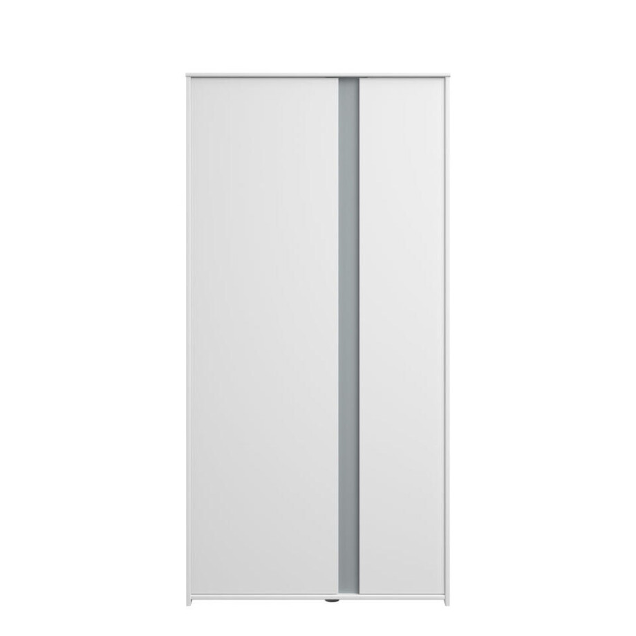 Leen Bakker - Kledingkast Bobby 2-deurs - 182x90x51 Cm - Spaanplaat - Wit Leen Bakker - Kledingkast Bobby 2-deurs - 182x90x51 Cm - Spaanplaat - Wit afbeelding 1