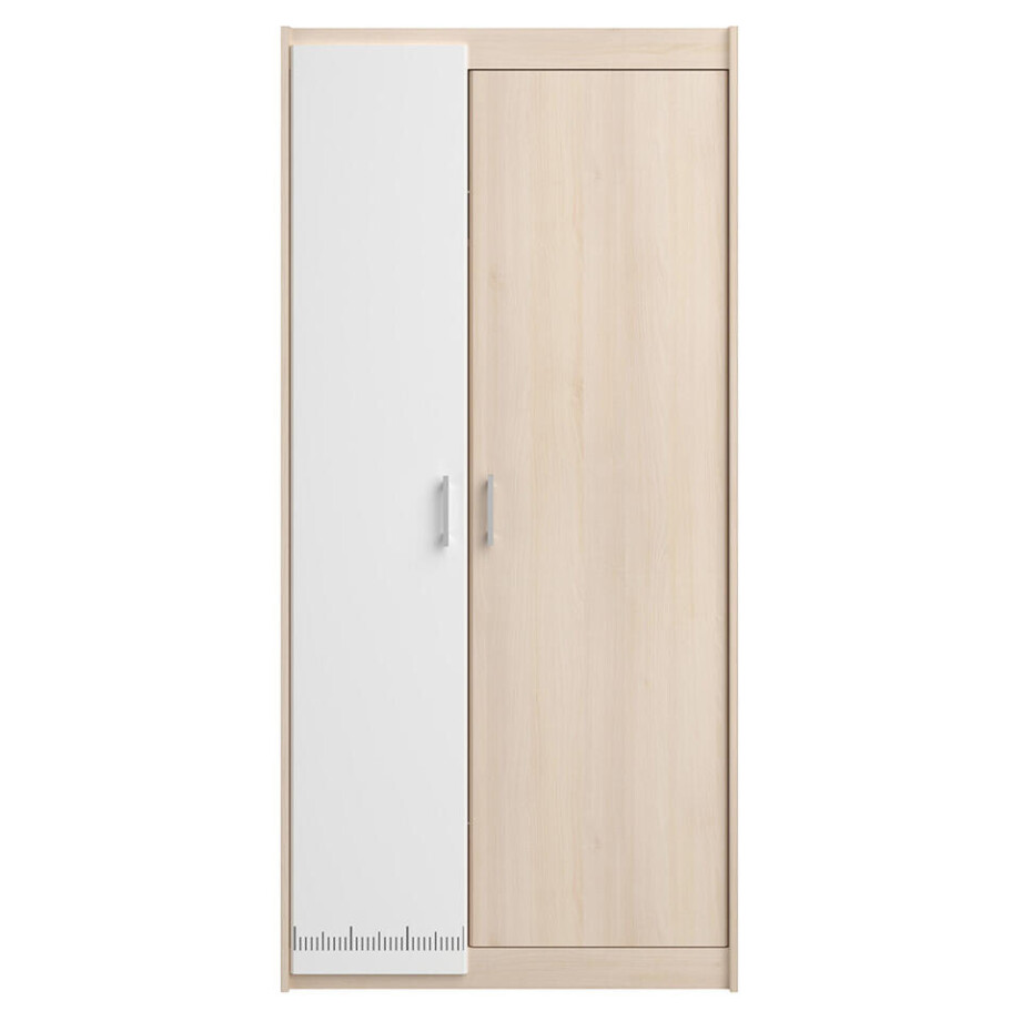 Leen Bakker - Kledingkast Charly 2-deurs - Acaciakleur - 180x85x52 Cm - Spaanplaat - Beige Leen Bakker - Kledingkast Charly 2-deurs - Acaciakleur - 180x85x52 Cm - Spaanplaat - Beige afbeelding 1