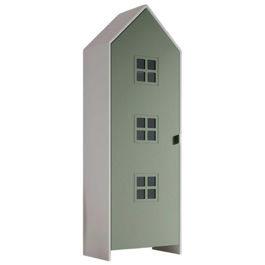 25% korting - Leen Bakker - Kledingkast Casami Bruges - 58x37x172 Cm - MDF - Groen afbeelding 1