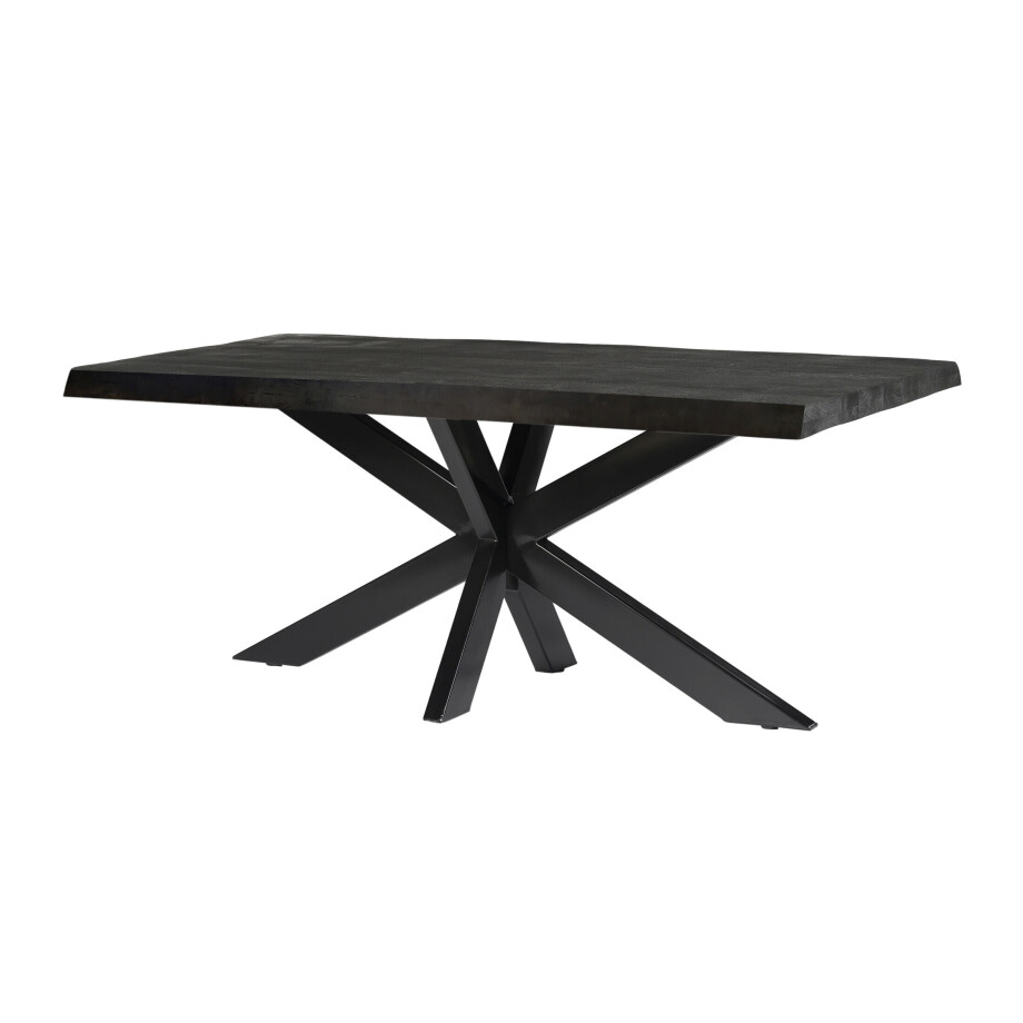 Livingfurn Eettafel 'Norris Spider' Mangohout en staal, 200 x 100cm Livingfurn Eettafel 'Norris Spider' Mangohout en staal, 200 x 100cm afbeelding