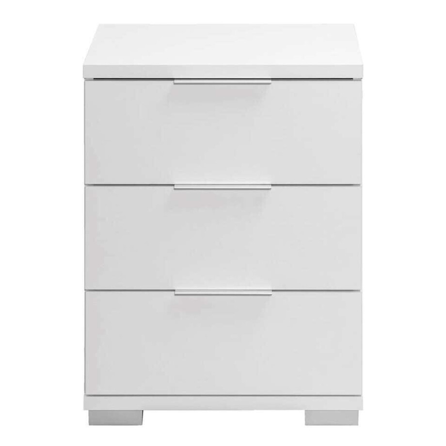 2e Halve Prijs Leen Bakker - Nachtkastje Valencia - 3 Lades - Spaanplaat - Wit - 46x61x42 Cm afbeelding 1