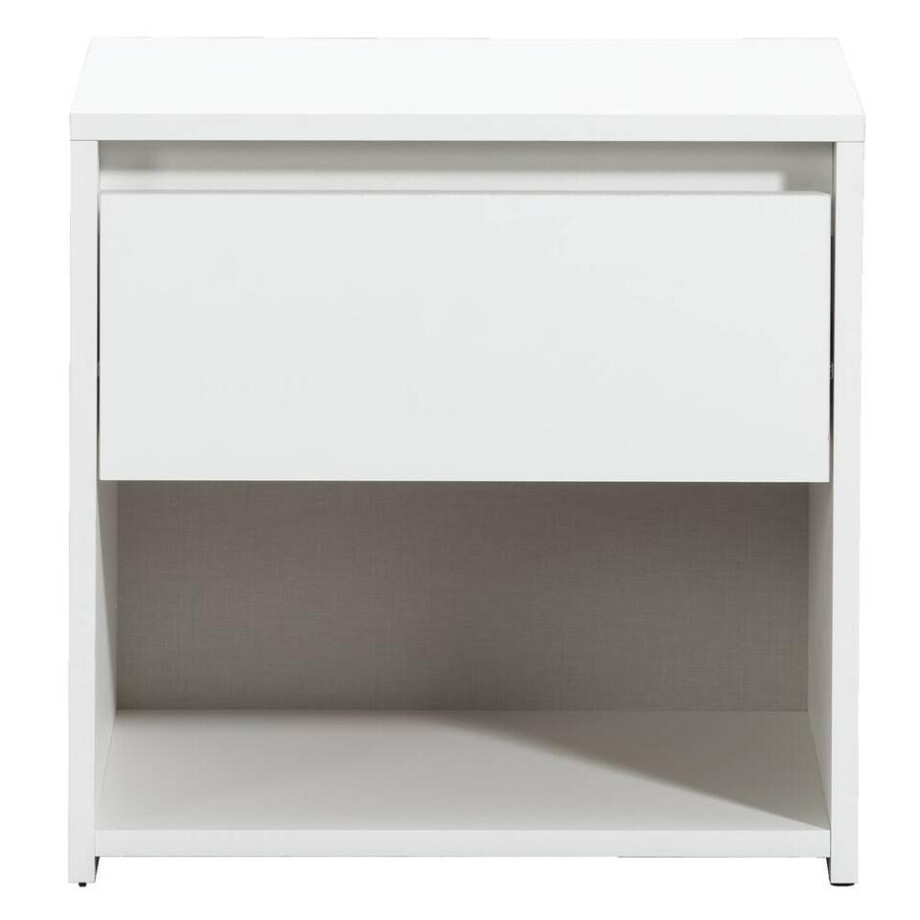 2e Halve Prijs Leen Bakker - Nachtkastje Lyon - 1 Lade - Spaanplaat - Wit - 45x44x35 Cm afbeelding 1
