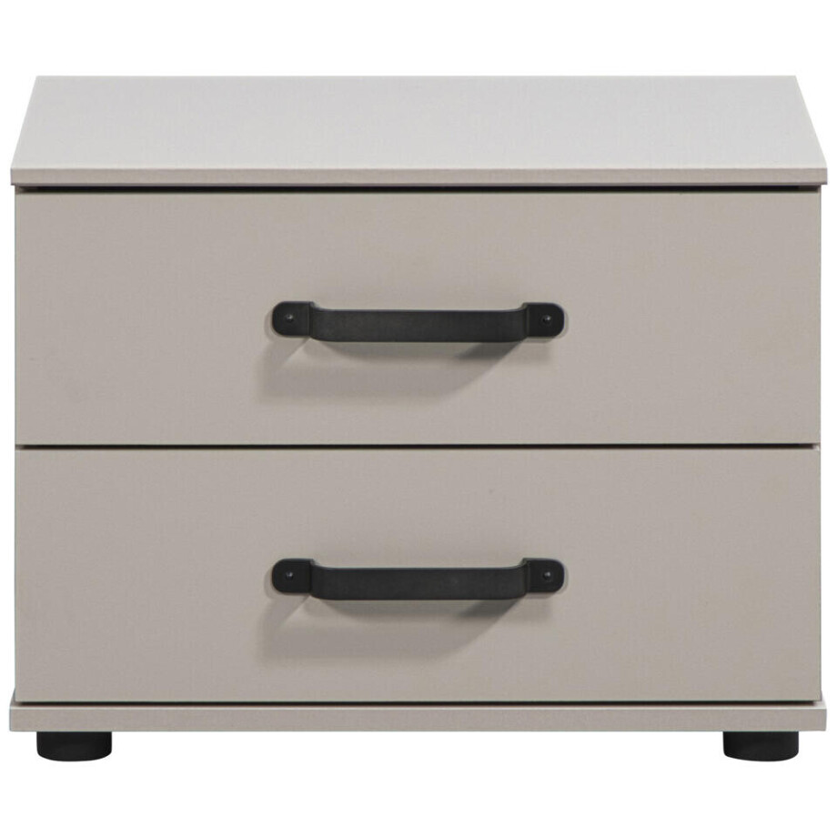 Leen Bakker - Nachtkastje Dex - Greige - 40x52x38 Cm - Spaanplaat - Grijs#Taupe Leen Bakker - Nachtkastje Dex - Greige - 40x52x38 Cm - Spaanplaat - Grijs#Taupe afbeelding 1