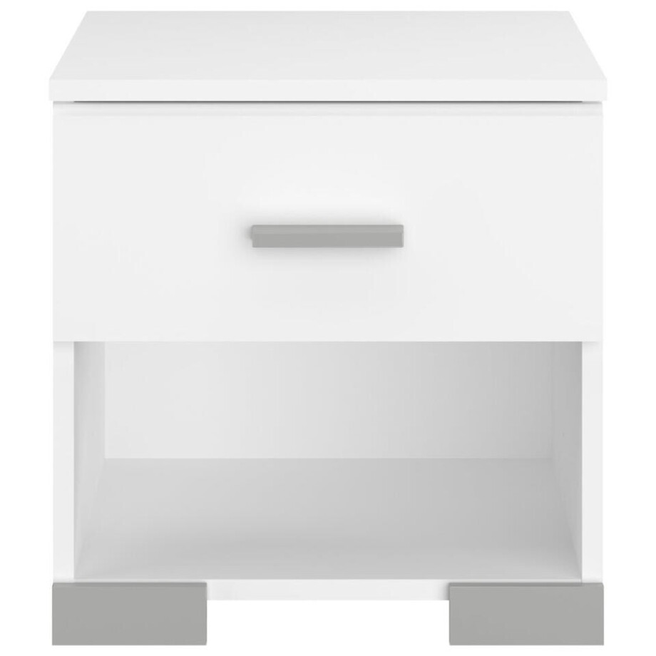 Leen Bakker - Nachtkastje Timo - 1 Lade - Spaanplaat - Wit - 32.7x39.5x40.6 Cm afbeelding 1