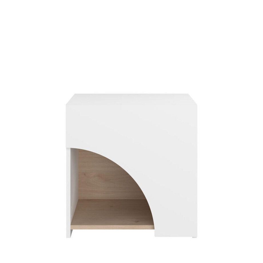 Leen Bakker - Nachtkastje Milou - /eiken - Spaanplaat - Wit - 34.3x46.8x47.5 Cm Leen Bakker - Nachtkastje Milou - /eiken - Spaanplaat - Wit - 34.3x46.8x47.5 Cm afbeelding 1