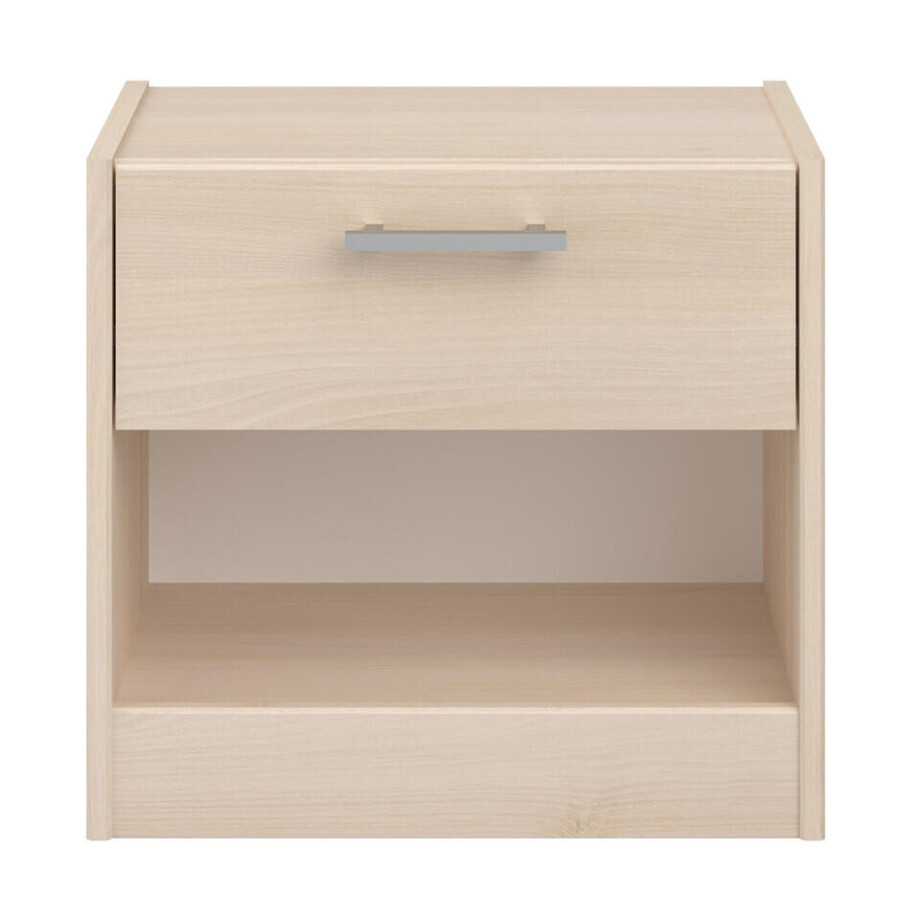 2e Halve Prijs Leen Bakker - Nachtkastje Charly - 1 Lade - Acaciakleur - Spaanplaat - Beige - 28.4x43.8x40.3 Cm afbeelding 1