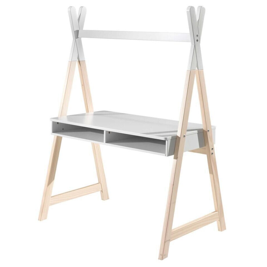 Leen Bakker - Vipack Kinderbureau Tipi - /hout - 116x75 Cm - MDF - Wit afbeelding 1