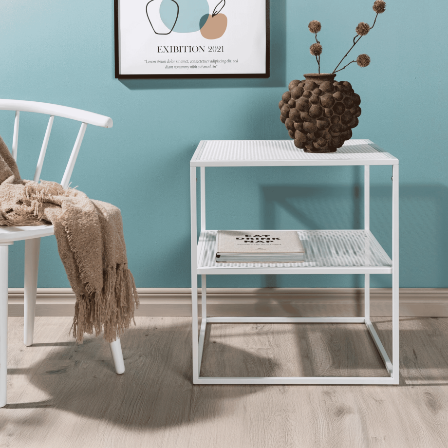 Nohr Bijzettafel 'Verity' 55 x 55cm, kleur Wit Nohr Bijzettafel 'Verity' 55 x 55cm, kleur Wit afbeelding 1