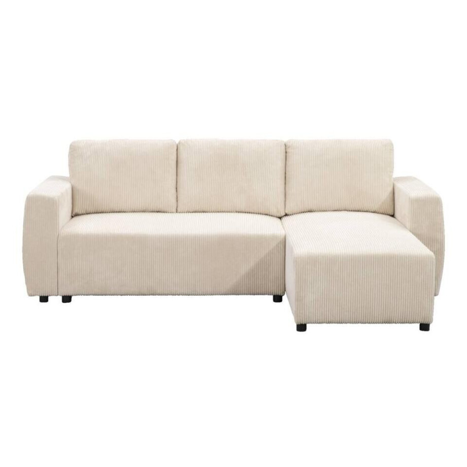 Leen Bakker - Slaapbank Novara - Ecru - 85x230x155 Cm - Stof - Beige afbeelding 1