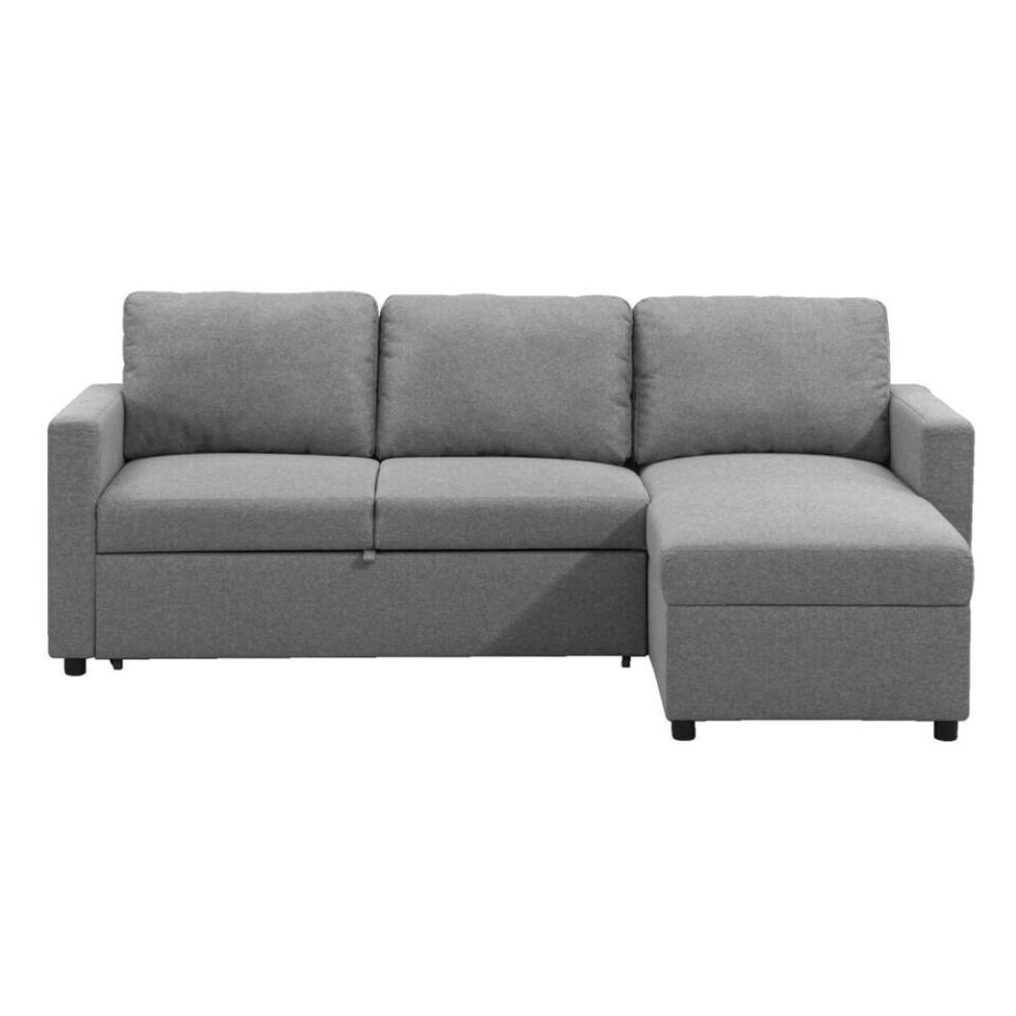 Leen Bakker - Slaapbank Turijn Met Opbergruimte - 82x215x145 Cm - Stof - Grijs Leen Bakker - Slaapbank Turijn Met Opbergruimte - 82x215x145 Cm - Stof - Grijs afbeelding 1