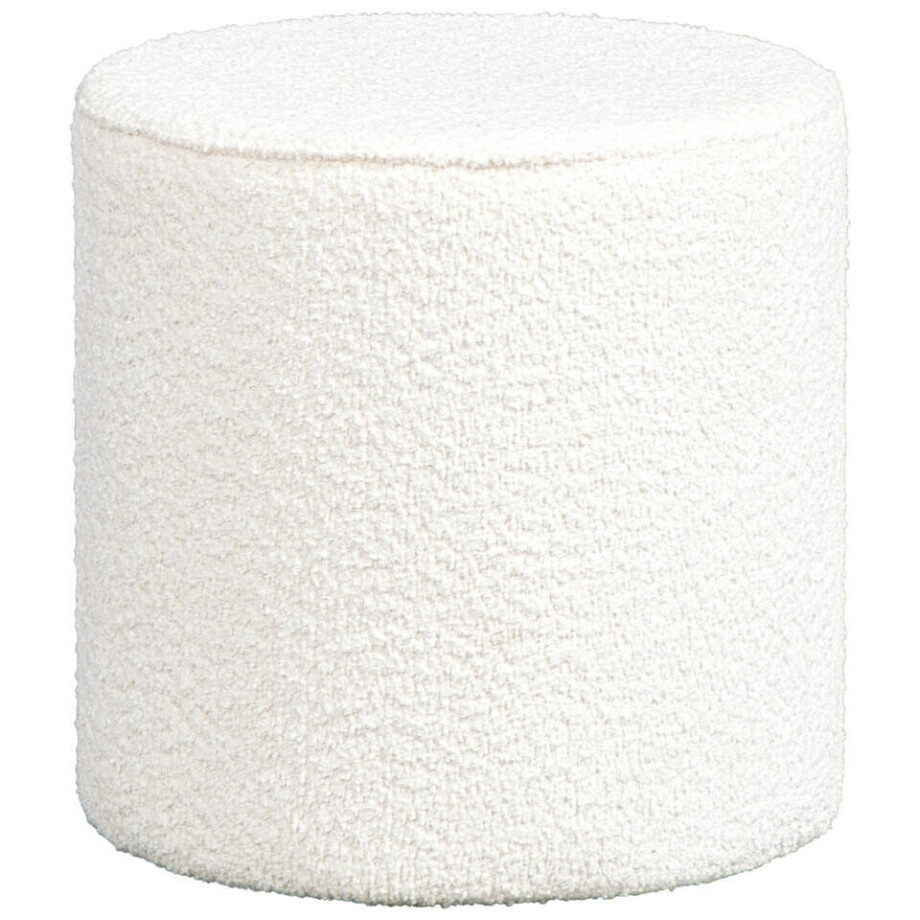 Leen Bakker - Vipack Poef Moon - 41x41 Cm - Te Bouclé Stof - Textiel - Wit afbeelding 1