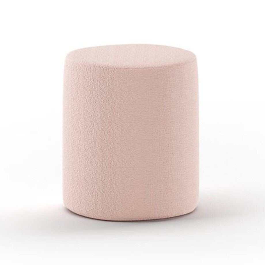 Leen Bakker - Vipack Poef Moon - 41x41 Cm - Bouclé Stof - Textiel - Roze afbeelding 1