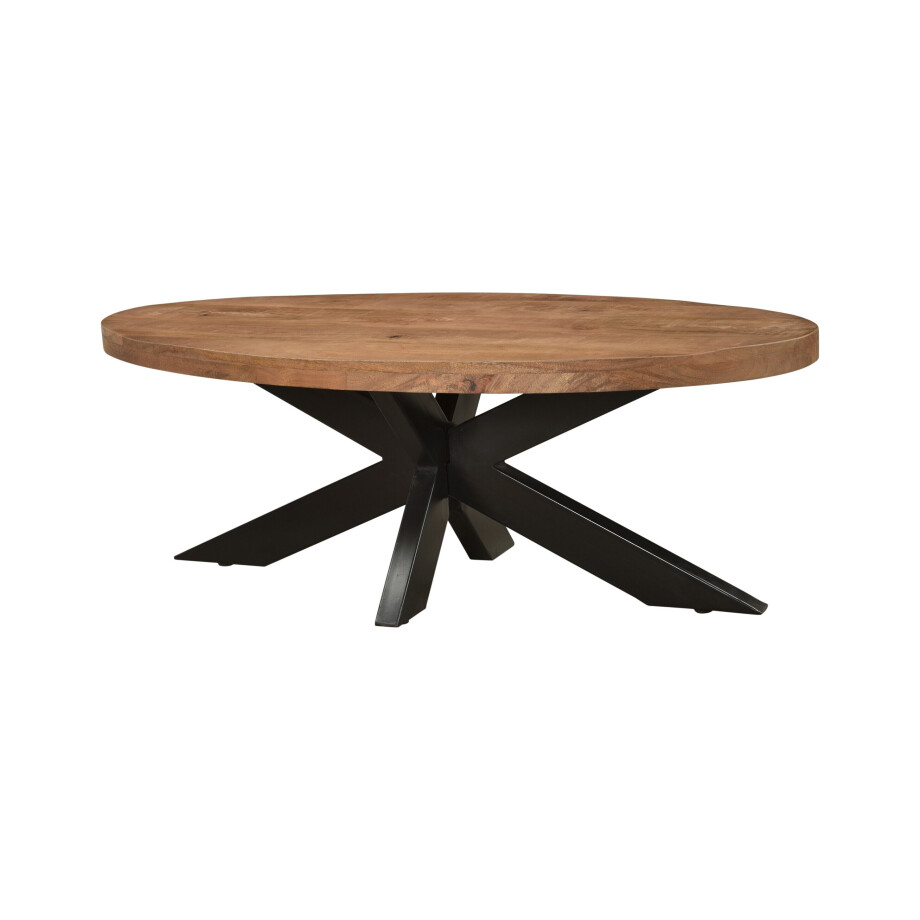 Livingfurn Ovale Salontafel 'Sturdy' Mangohout, 130 x 70cm afbeelding 