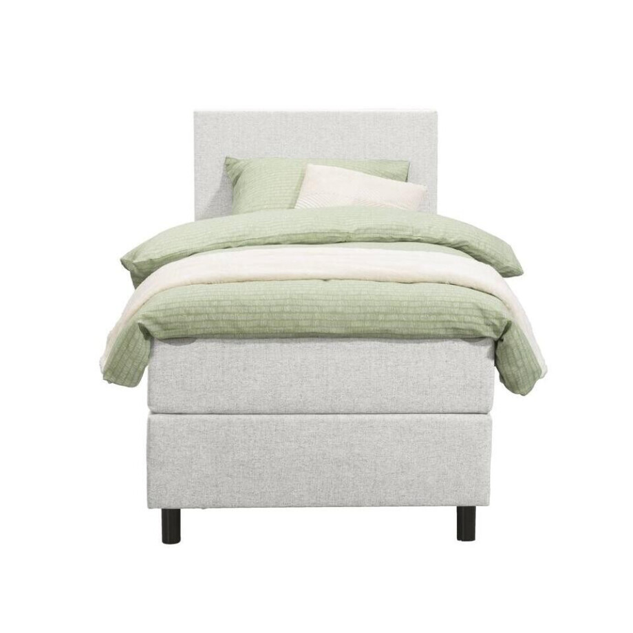 Leen Bakker - Boxspring Liv Egaal - Ecru - 90x200 Cm - Ronde Poot - Stof - Crème Leen Bakker - Boxspring Liv Egaal - Ecru - 90x200 Cm - Ronde Poot - Stof - Crème afbeelding 1