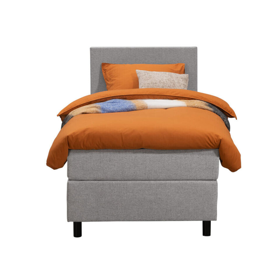 Leen Bakker - Boxspring Liv Egaal - Licht - 90x200 Cm - Ronde Poot - Stof - Grijs Leen Bakker - Boxspring Liv Egaal - Licht - 90x200 Cm - Ronde Poot - Stof - Grijs afbeelding 1