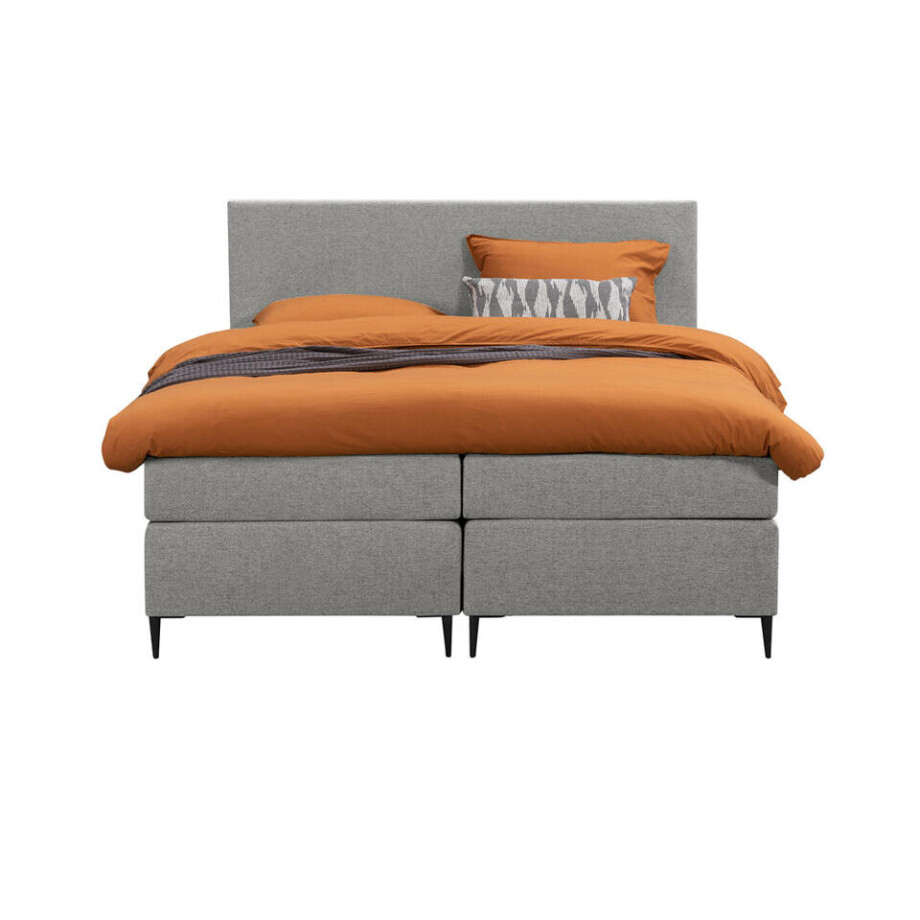 Leen Bakker - Boxspring Liv Egaal - Licht - 160x200 Cm - Slanke Poot - Stof - Grijs Leen Bakker - Boxspring Liv Egaal - Licht - 160x200 Cm - Slanke Poot - Stof - Grijs afbeelding 1