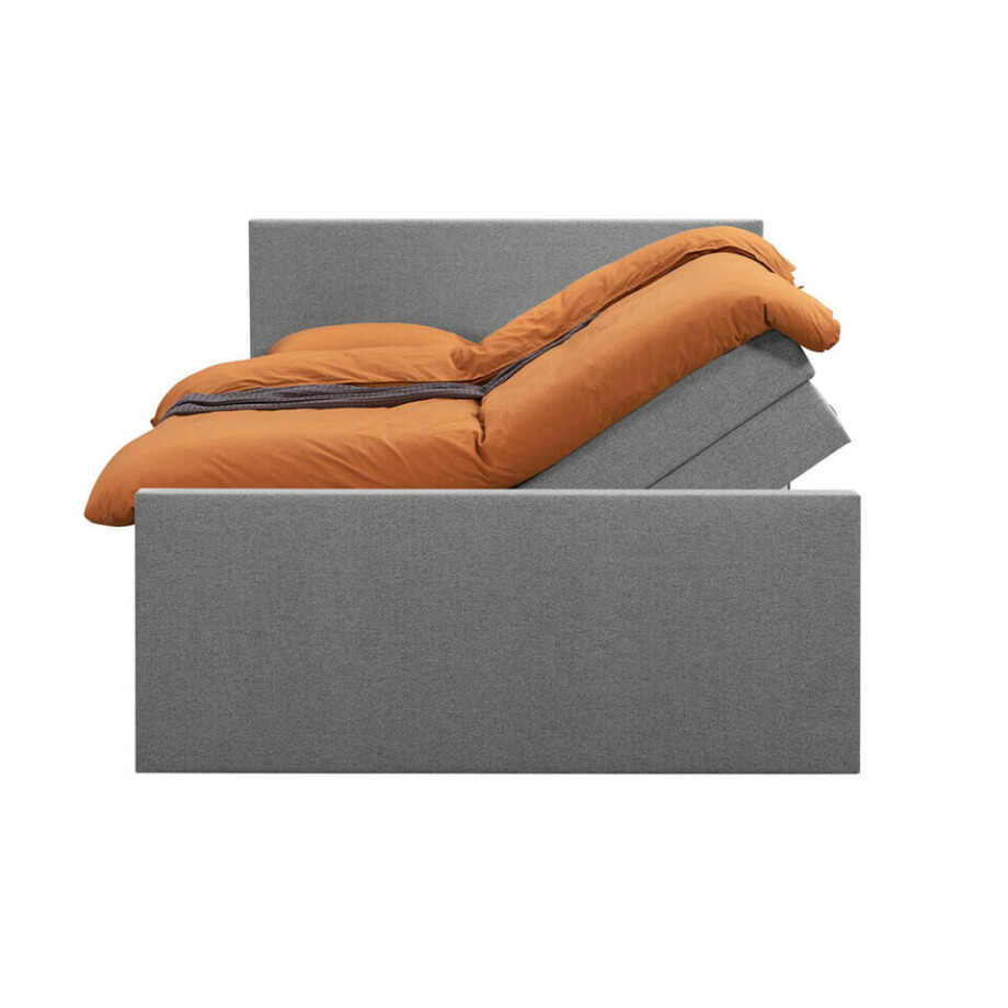 Leen Bakker - Boxspring Met Opbergruimte En Voetbord Liv Egaal - Licht - 140x200cm - Stof - Grijs Leen Bakker - Boxspring Met Opbergruimte En Voetbord Liv Egaal - Licht - 140x200cm - Stof - Grijs afbeelding 1
