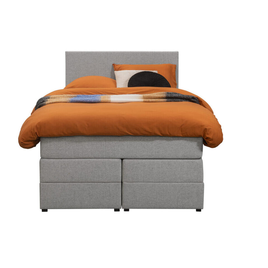 Leen Bakker - Boxspring Met Opbergruimte Liv Egaal - Licht - 120x200 Cm - Stof - Grijs Leen Bakker - Boxspring Met Opbergruimte Liv Egaal - Licht - 120x200 Cm - Stof - Grijs afbeelding 1